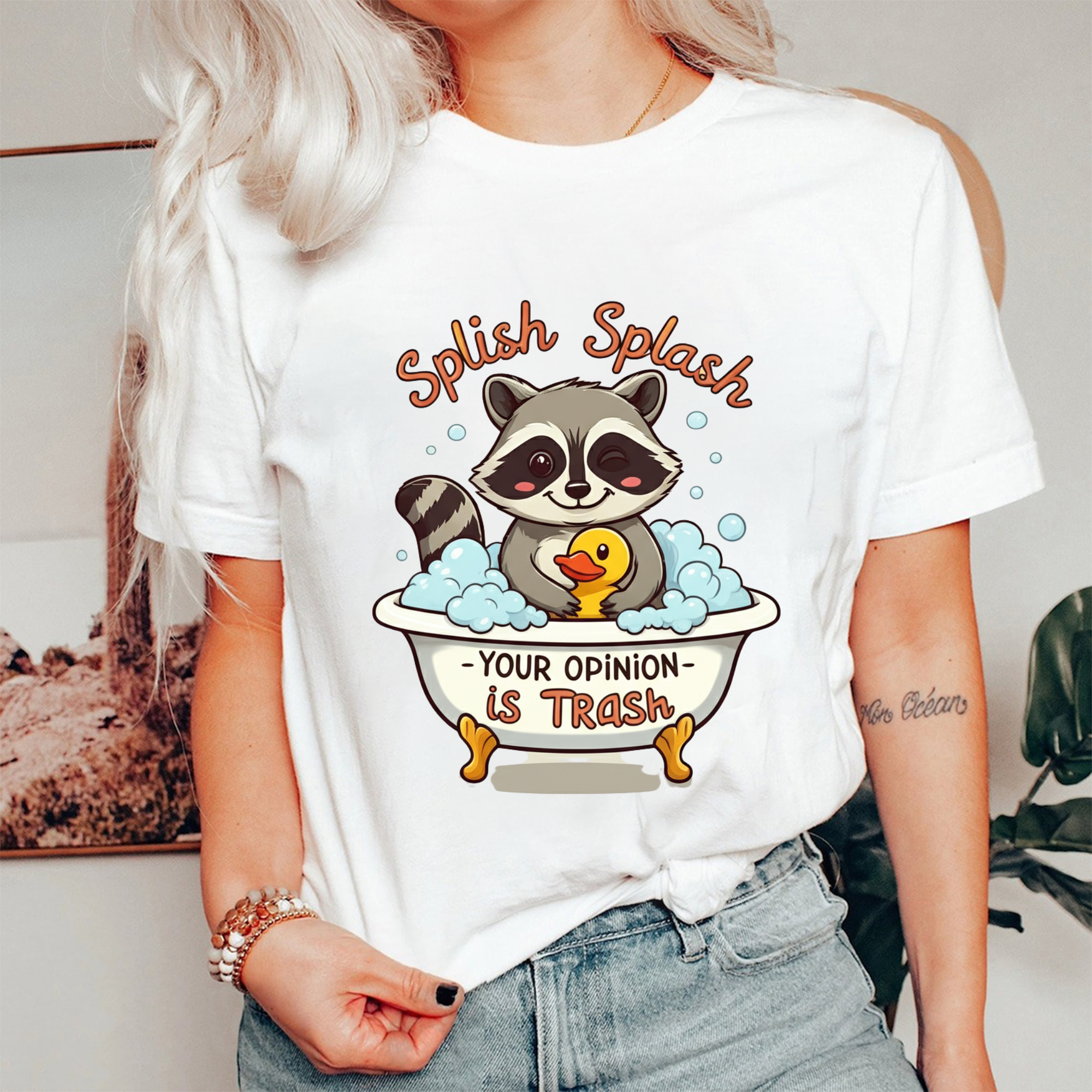 Bathtub Raccoon T-Shirt