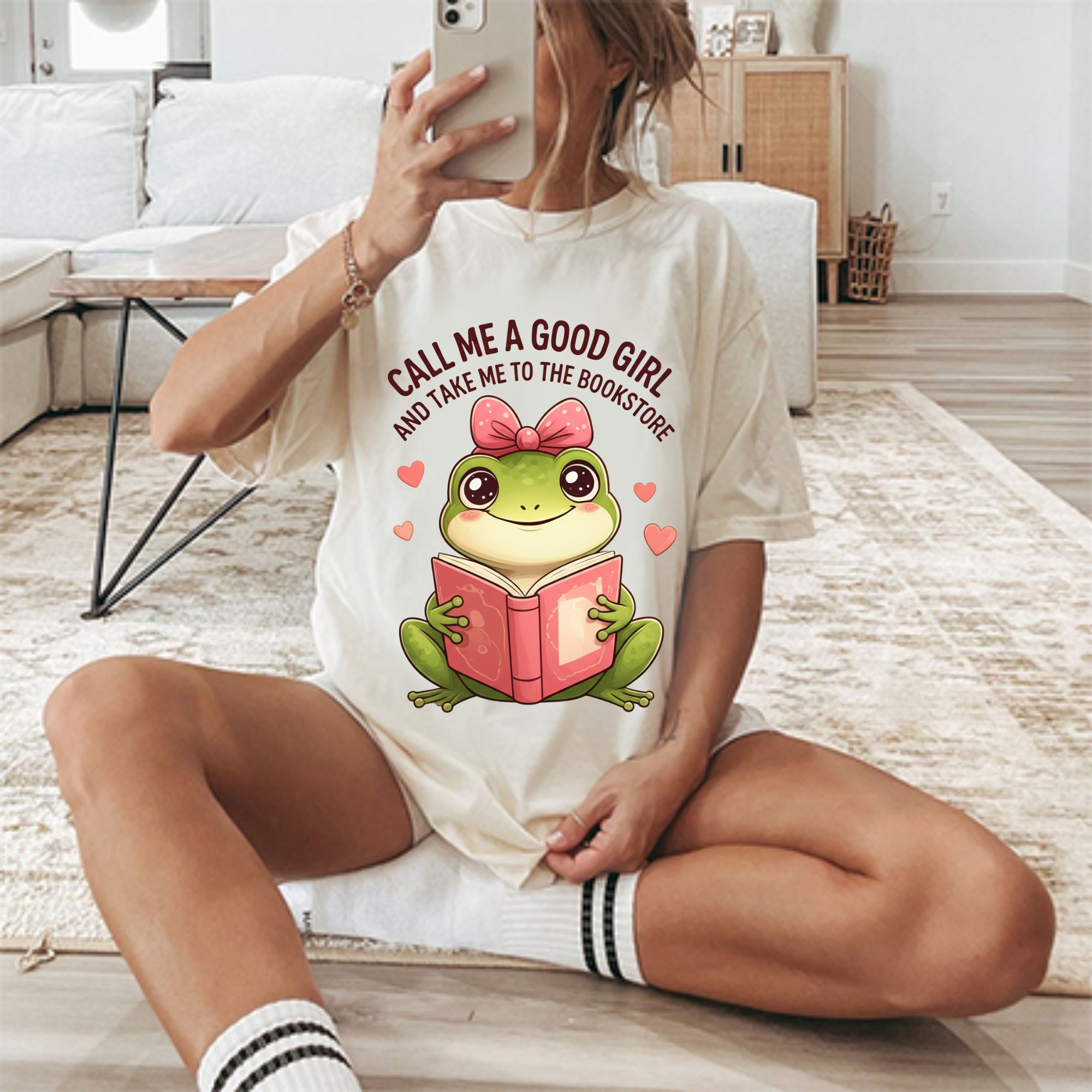 Reading Frog Girl T-Shirt